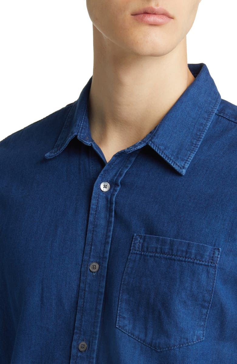 FRAME Cotton & Linen Chambray Button-Up Shirt, Alternate, color,