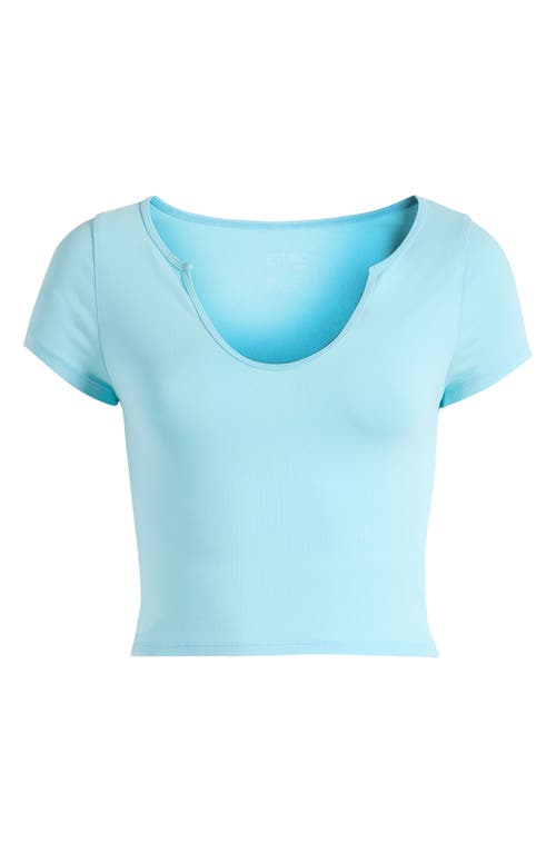 Pacsun Sculpted Notch Cotton Crop T-shirt In Petit Four