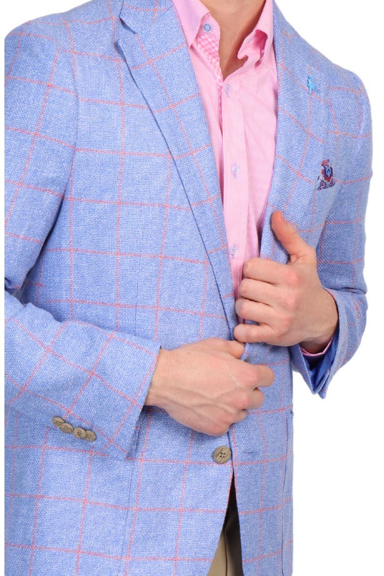 Textured Yarn Dye Windowpane Sport Coat, Alternate, color, TRUE BLUE