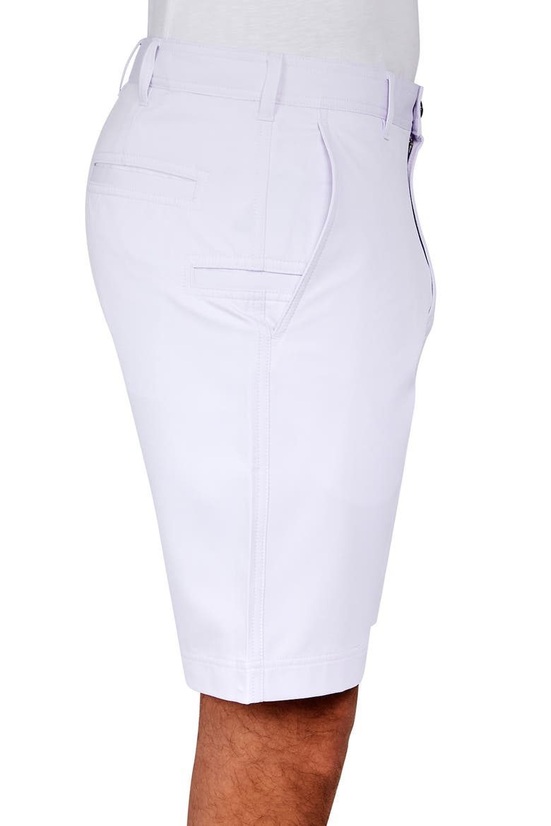 Regular Fit Solid Recycled Performance Flat Front Golf Shorts, Alternate, color, WHITE