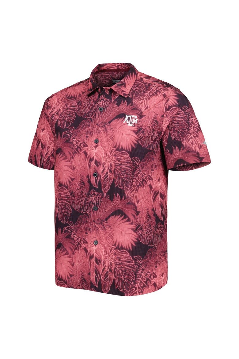 Men's Tommy Bahama Maroon Texas A&M Aggies Coast Luminescent Fronds IslandZone Button-Up Camp Shirt, Alternate, color, Maroon