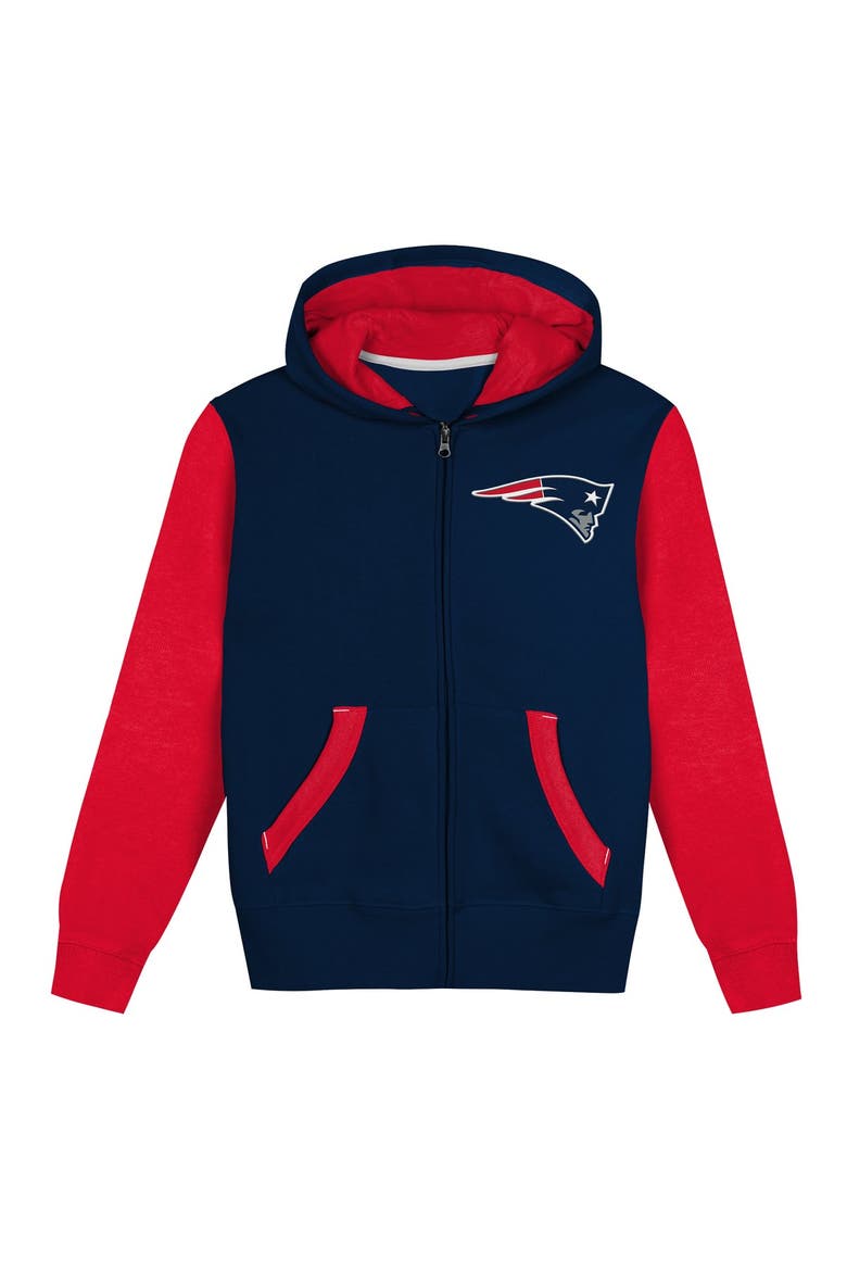 Toddler Outerstuff  Navy/Red New England Patriots Stadium Colorblock Full-Zip Hoodie, Alternate, color, Navy