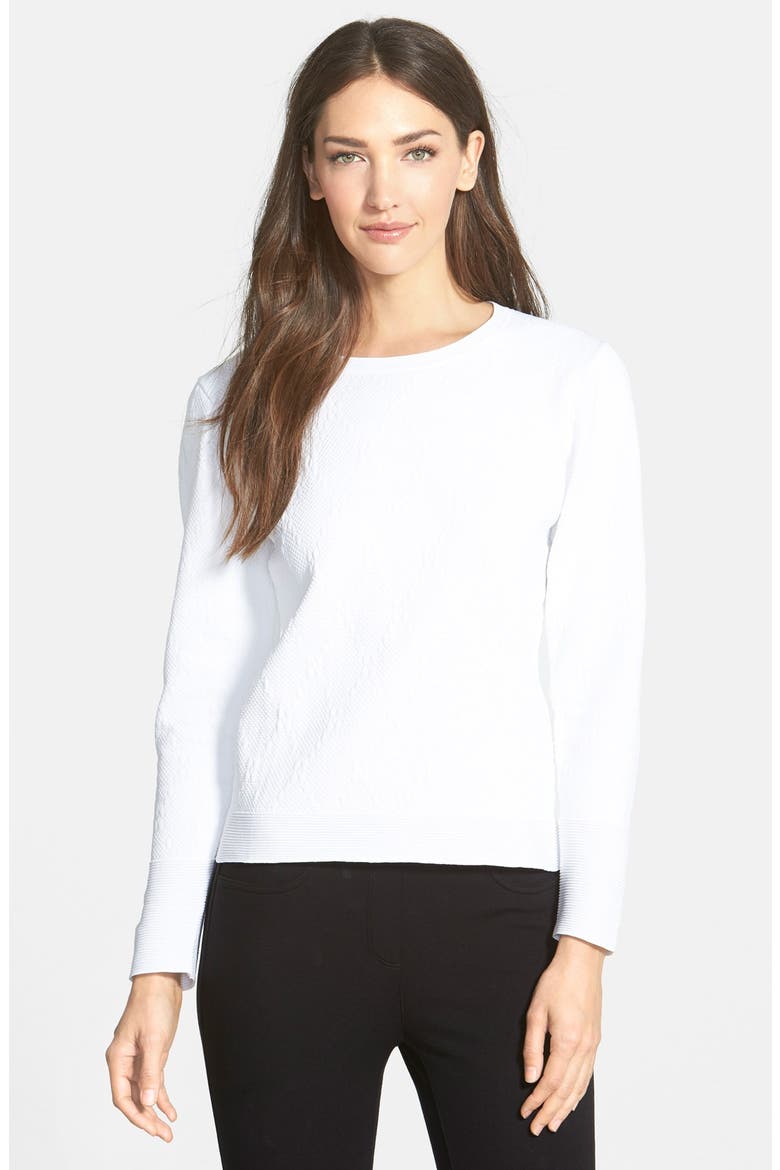 Diamond Jacquard Sweater, Main, color, WHITE