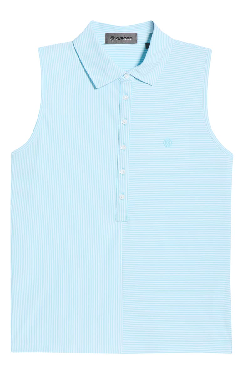 G/FORE Mixed Stripe Tech Sleeveless Polo, Alternate, color, Cenote