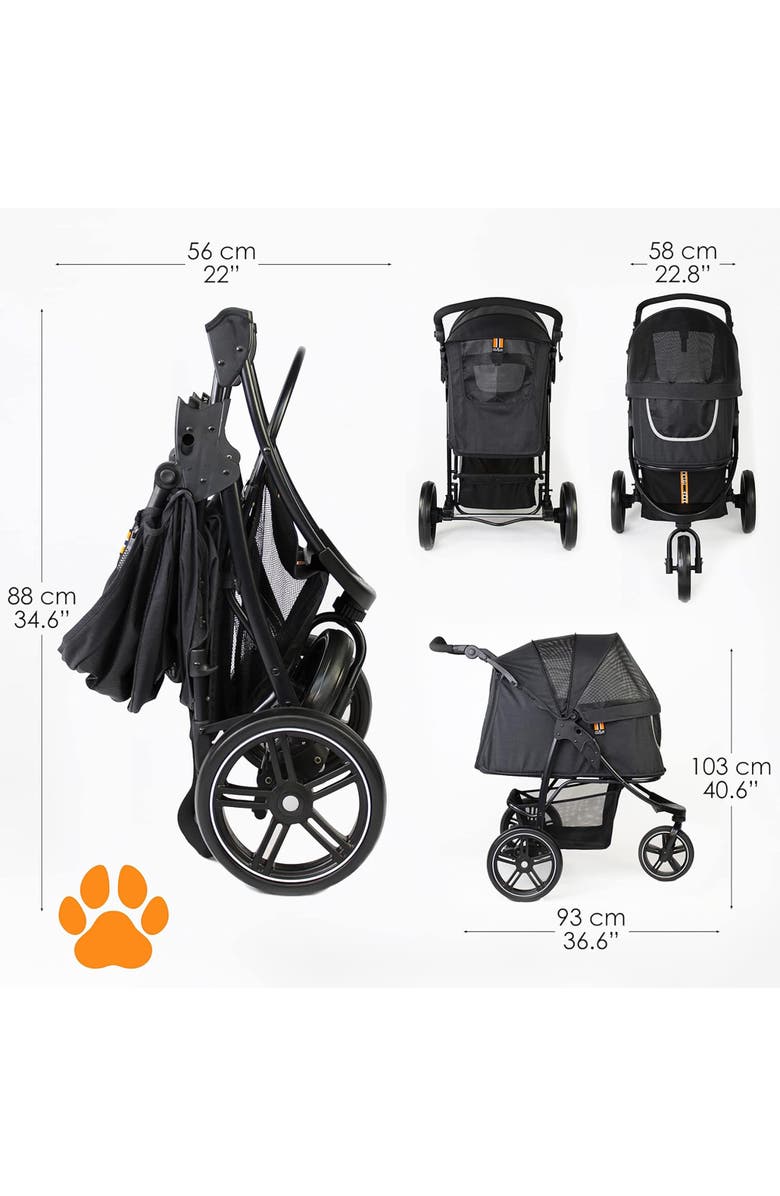 My Duque Pet 3 Wheel Stroller For Dog, Cat 
Pets Up To 33 Lbs, Alternate, color, Multicolored
