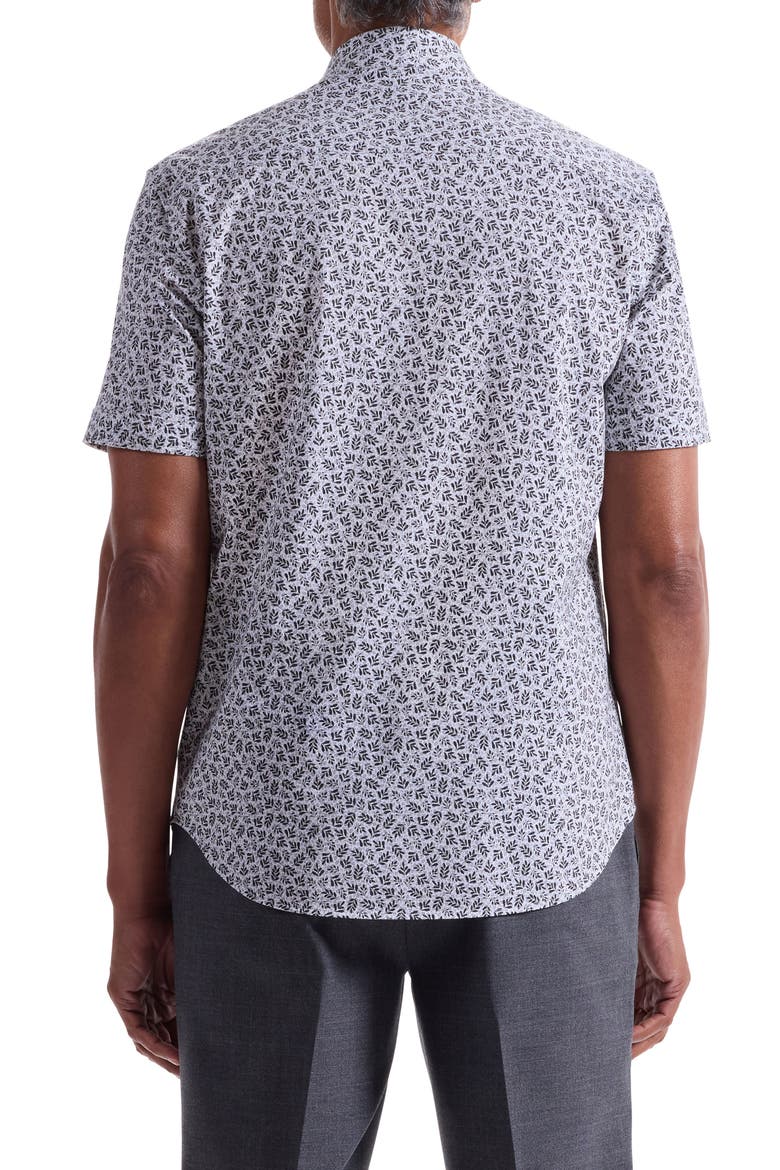 Miles OoohCotton® Short Sleeve Button-Up Shirt, Alternate, color, BLACK