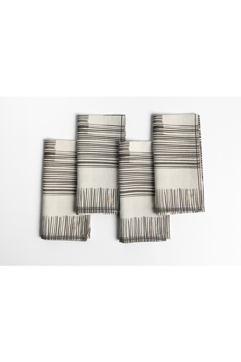 Hard Rock Napkins Set of Four, Main, color, Grey & Black