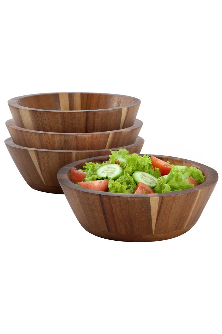 Acacia Wood Salad Bowl Set, Main, color, Acacia