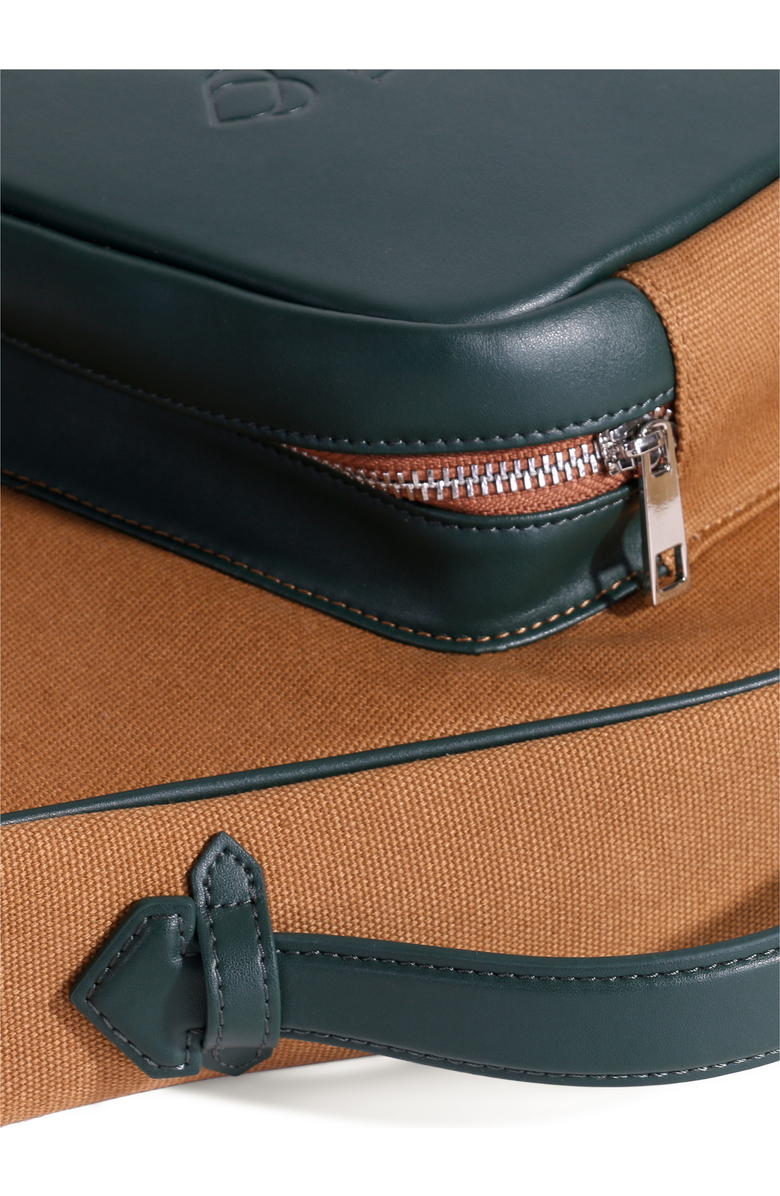 JURGI Padel Racket Canvas and Leather Bag, Alternate, color, Camel/Green