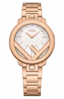 Fendi Rose Gold IP Silver Dial Bracelet Watch, 36mm