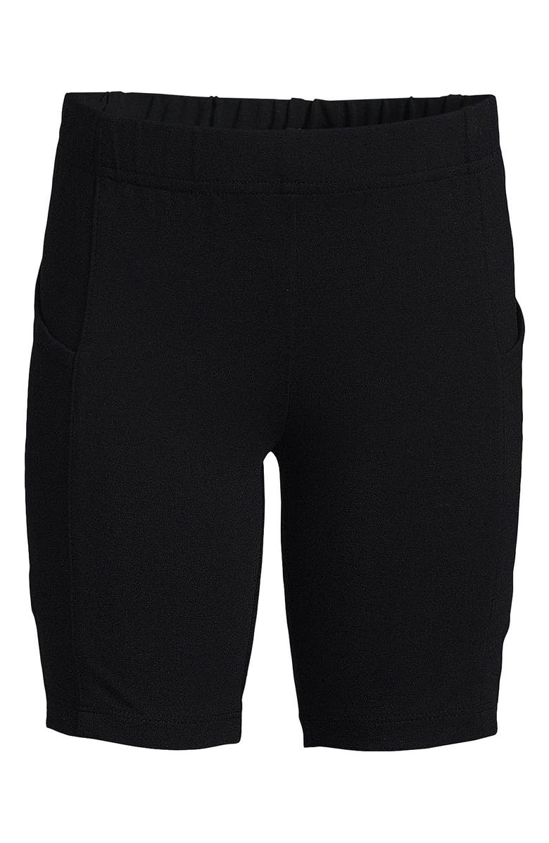 Lands' End Girls Tough Cotton Bike Shorts, Alternate, color, Black
