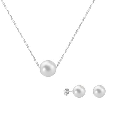 Sterling Silver Shell Pearl Jewelry Set