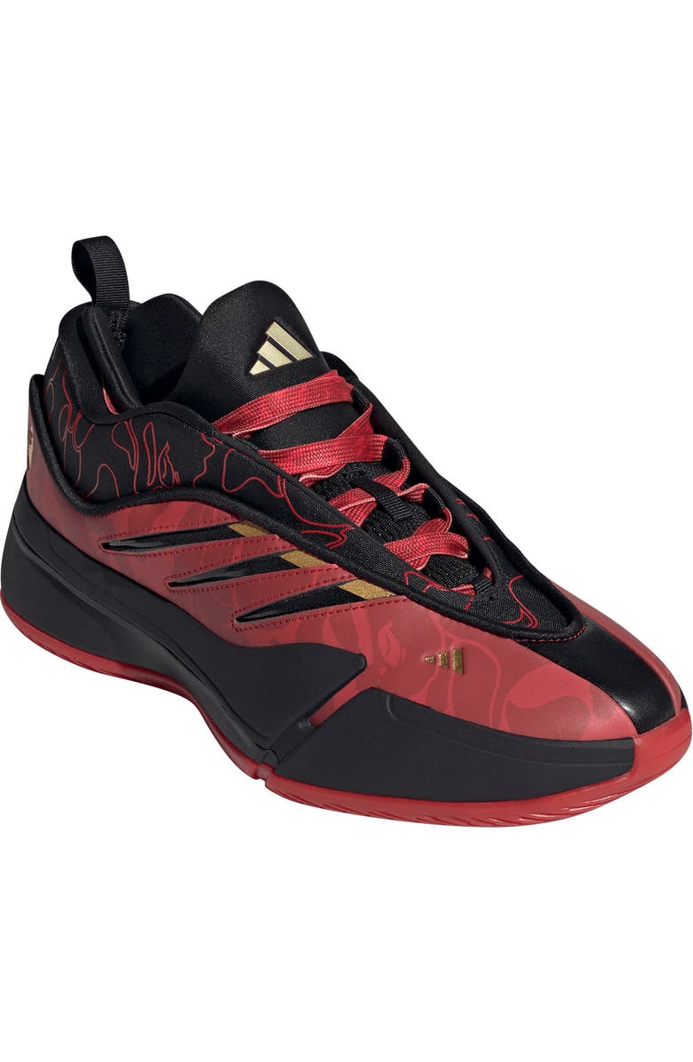 adidas x BAPE Dame 9 Sneaker, Main, color, Black/Red/Gold