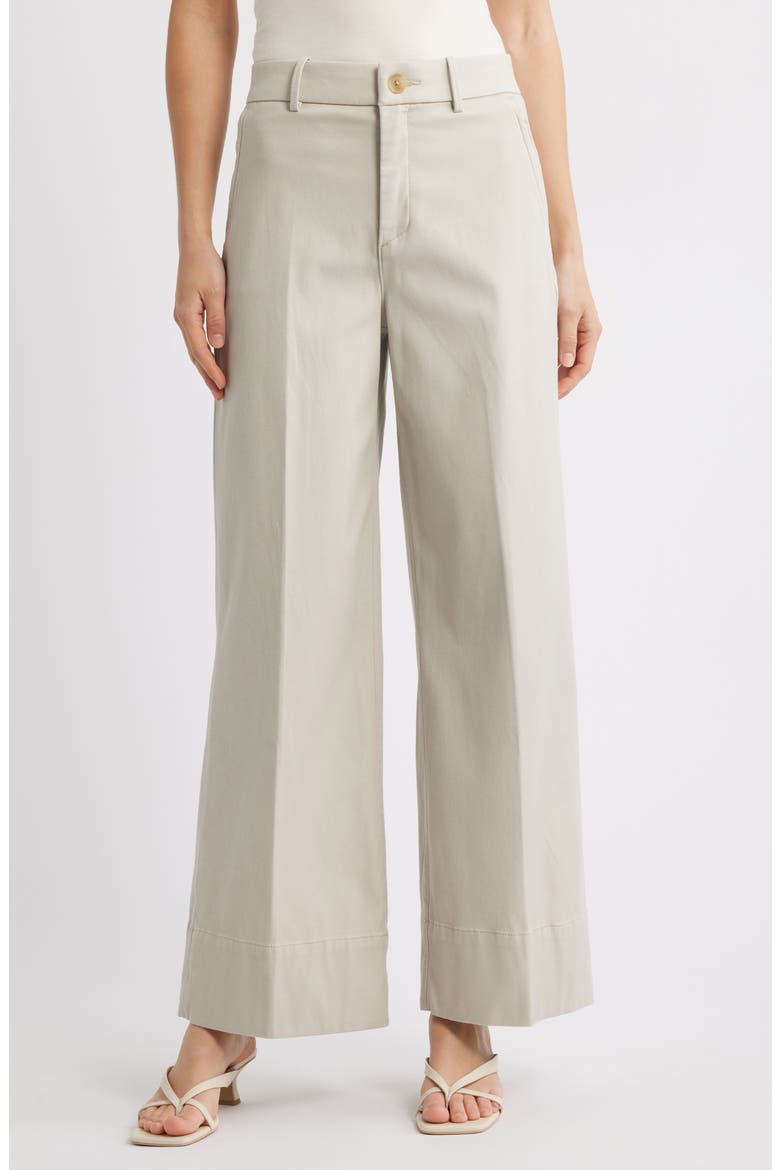 SPANXsupersmooth™ Stretch Twill Wide Leg Pant, Main, color, BONE