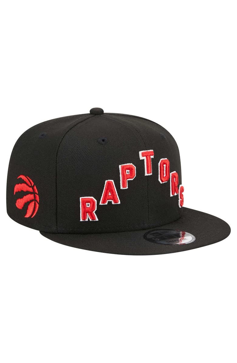 New Era Men's New Era Black Toronto Raptors Jersey Hook Statement Edition 9FIFTY Snapback Hat, Main, color, 