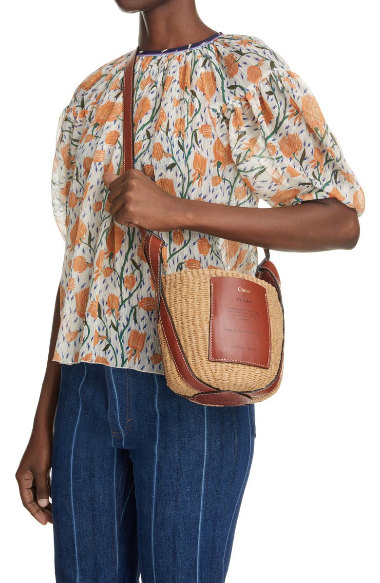 Chloé x Mifuko Small Straw Basket Crossbody Bag, Alternate, color,