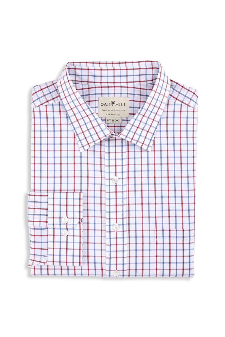Big & Tall Plaid Dress Shirt, Main, color, BLUE RED