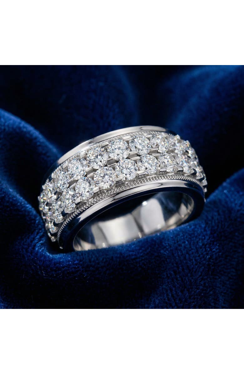 Bliss Diamond 2Ct Men's Diamond Double Row Wedding Ring Polished Band in or Gold, Alternate, color, 10K Yellow Gold