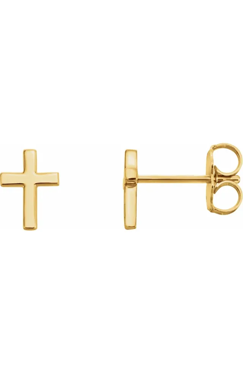 Balacia Cross Earrings 14k Gold, Main, color, Yellow Gold