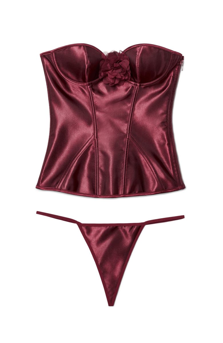 Adore Me Laurin Satin Boned Corset, Alternate, color, 