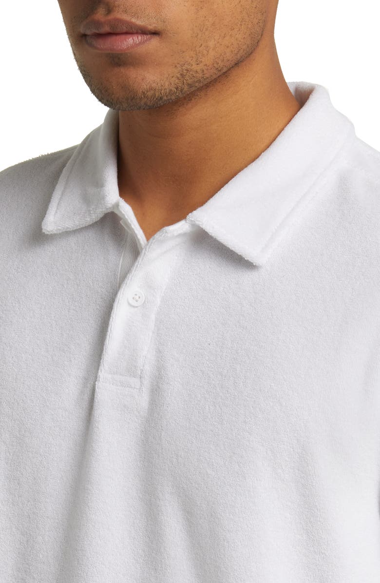 Fair Harbor Organic Cotton Blend Terry Polo Shirt, Alternate, color, White