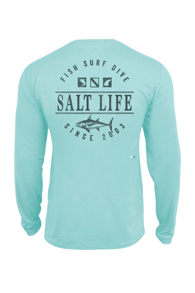 Sea To Sea Long Sleeve Performance Tee, Alternate, color, Lt Aruba Heather