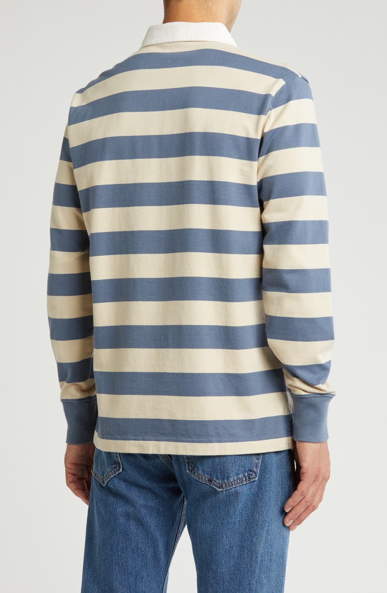 Brooks Brothers Stripe Rugby Shirt, Alternate, color, Blue/ Beige