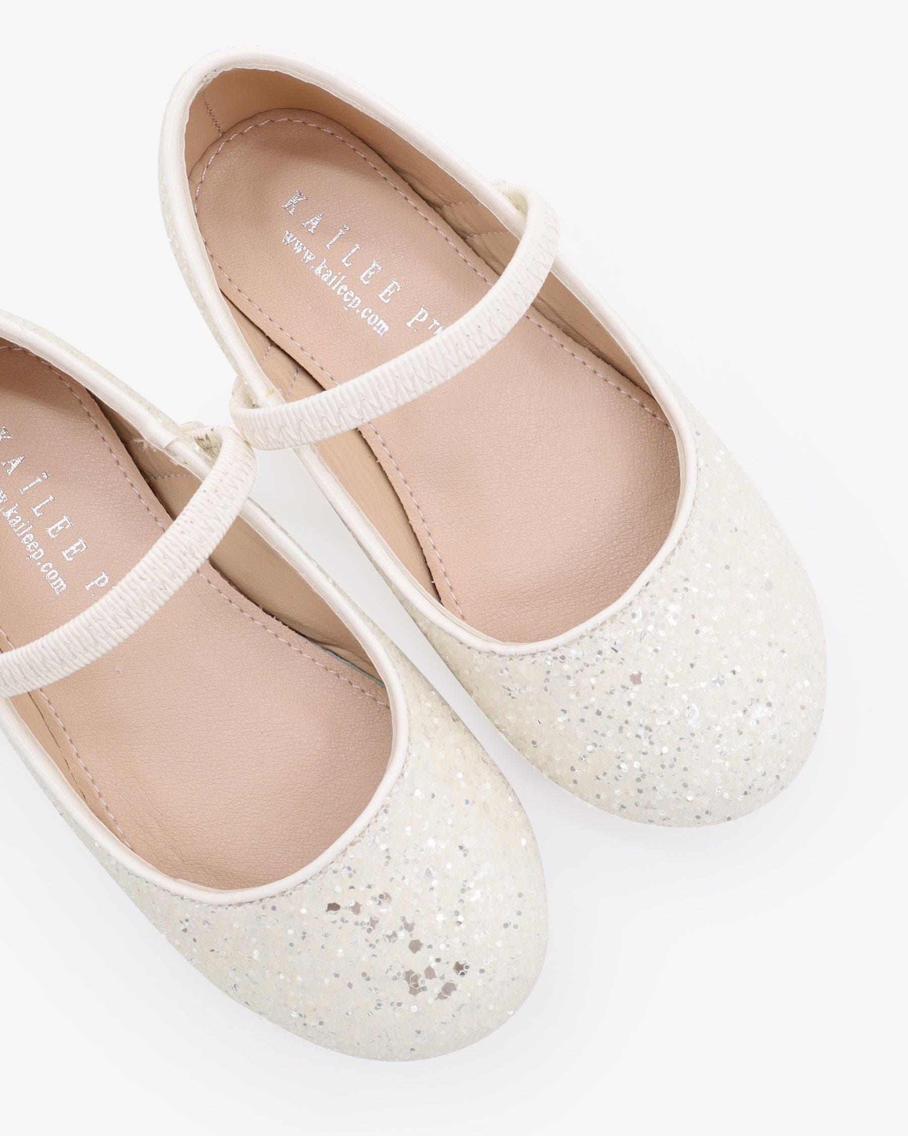 Kailee P Ridley-RG Rock Glitter Mary Jane Ballet Flats, Alternate, color, White