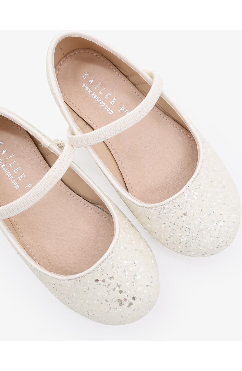 Kailee P Ridley-RG Rock Glitter Mary Jane Ballet Flats, Alternate, color, White