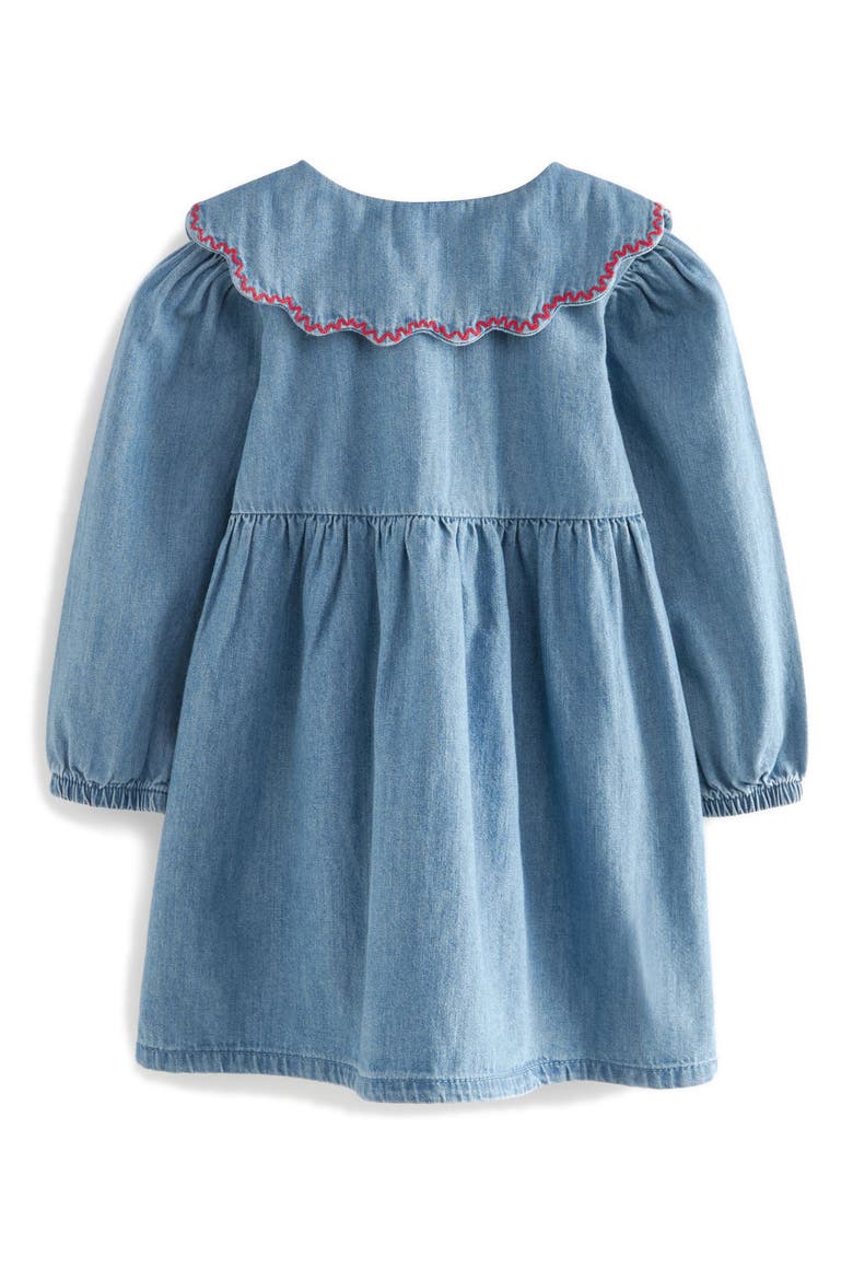Kids' Cherry Long Sleeve Denim Dress, Alternate, color, BLUE