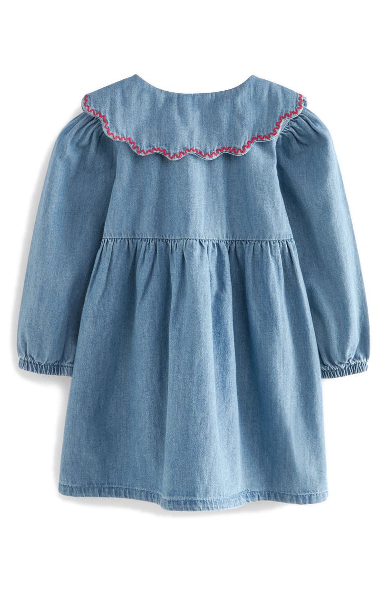 NEXT Kids' Cherry Long Sleeve Denim Dress, Alternate, color, 