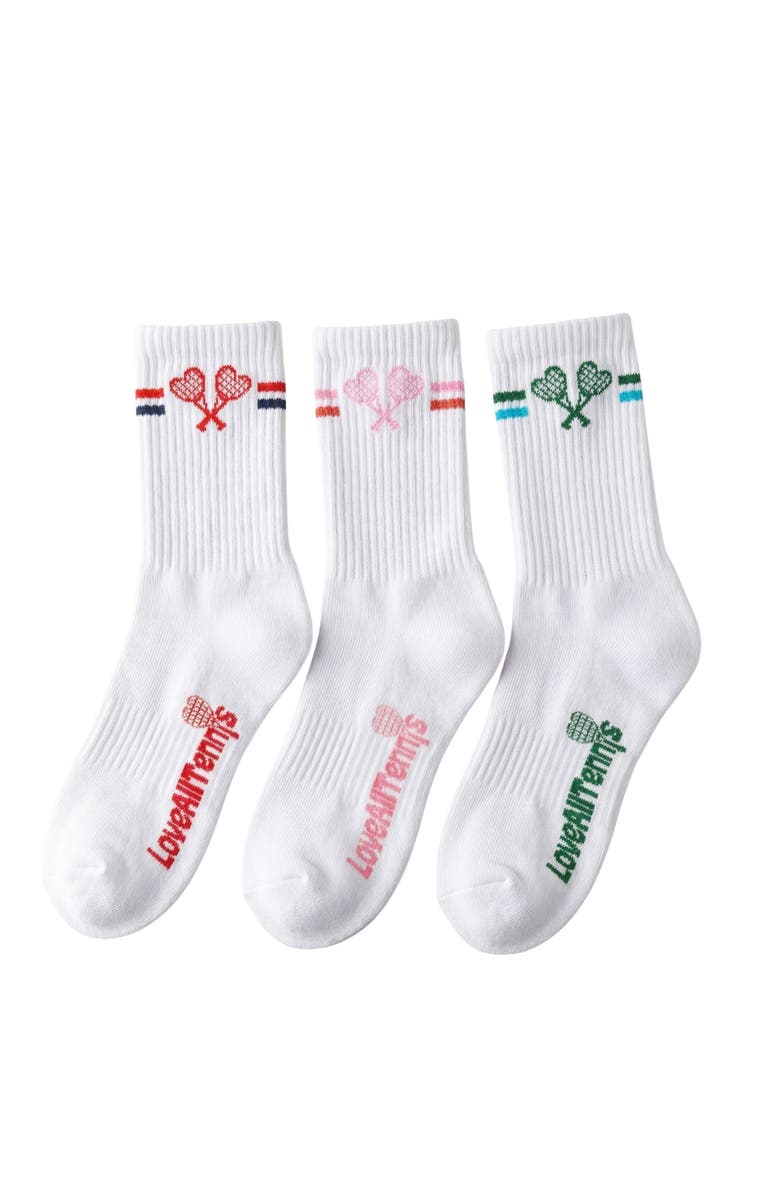 Love All Tennis Sock Bundle, Main, color, White