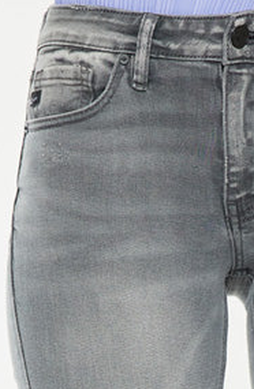Kancan Heidi Mid Rise Flare Jeans In Blue