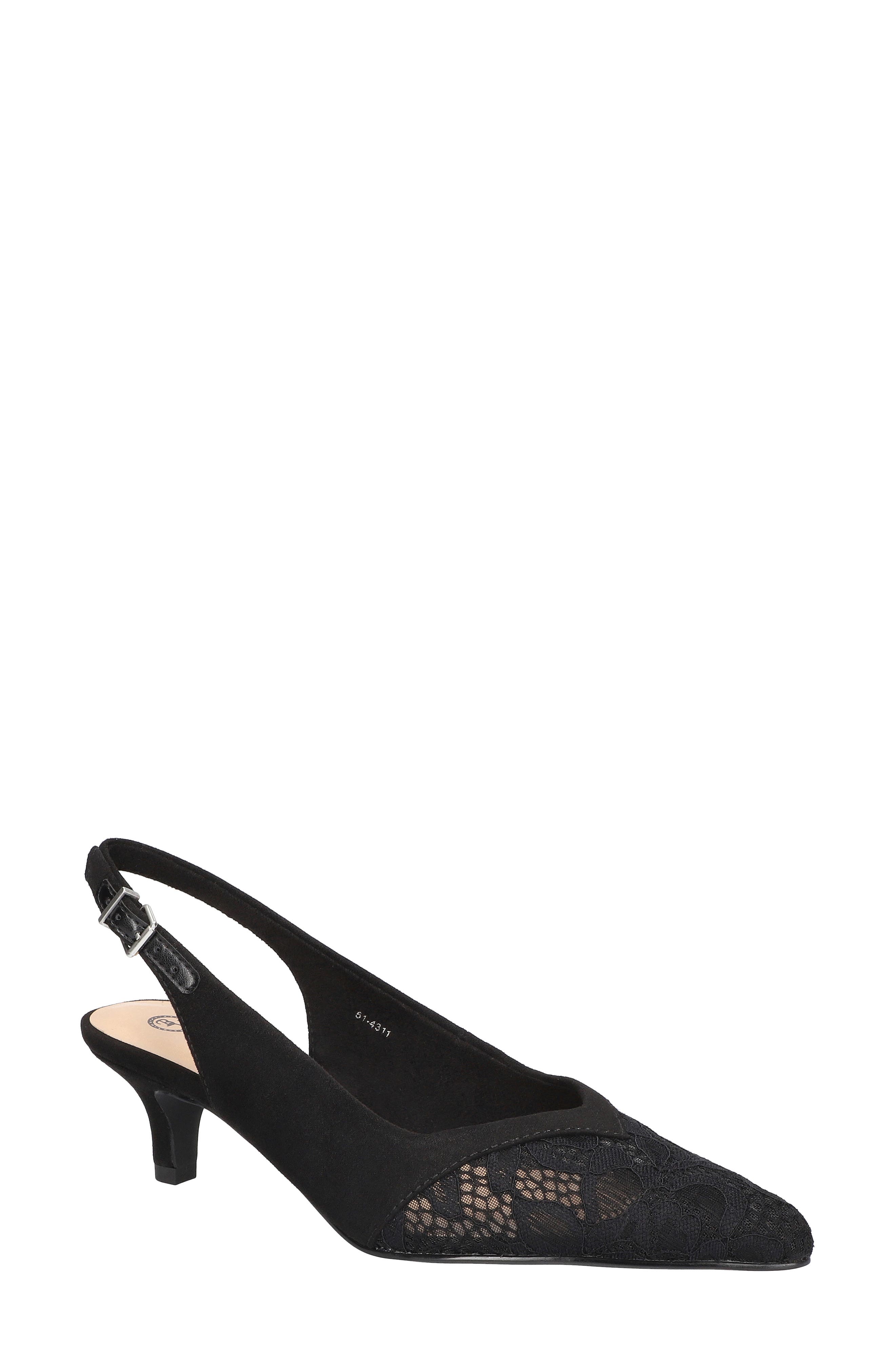 Bella Vita Marquette Pointed Toe Slingback Pump, Main, color, Black Suede