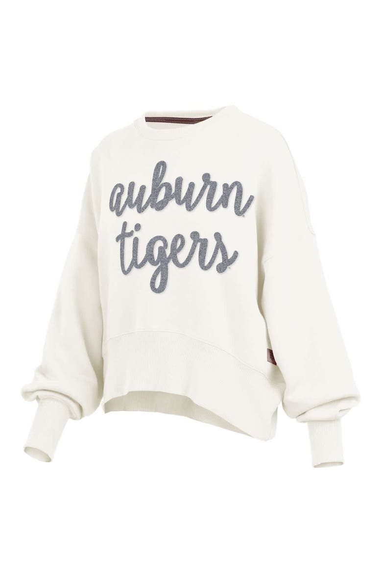 Women's Pressbox Cream Auburn Tigers Chelsea Oversized Pullover Sweatshirt, Alternate, color, Cream