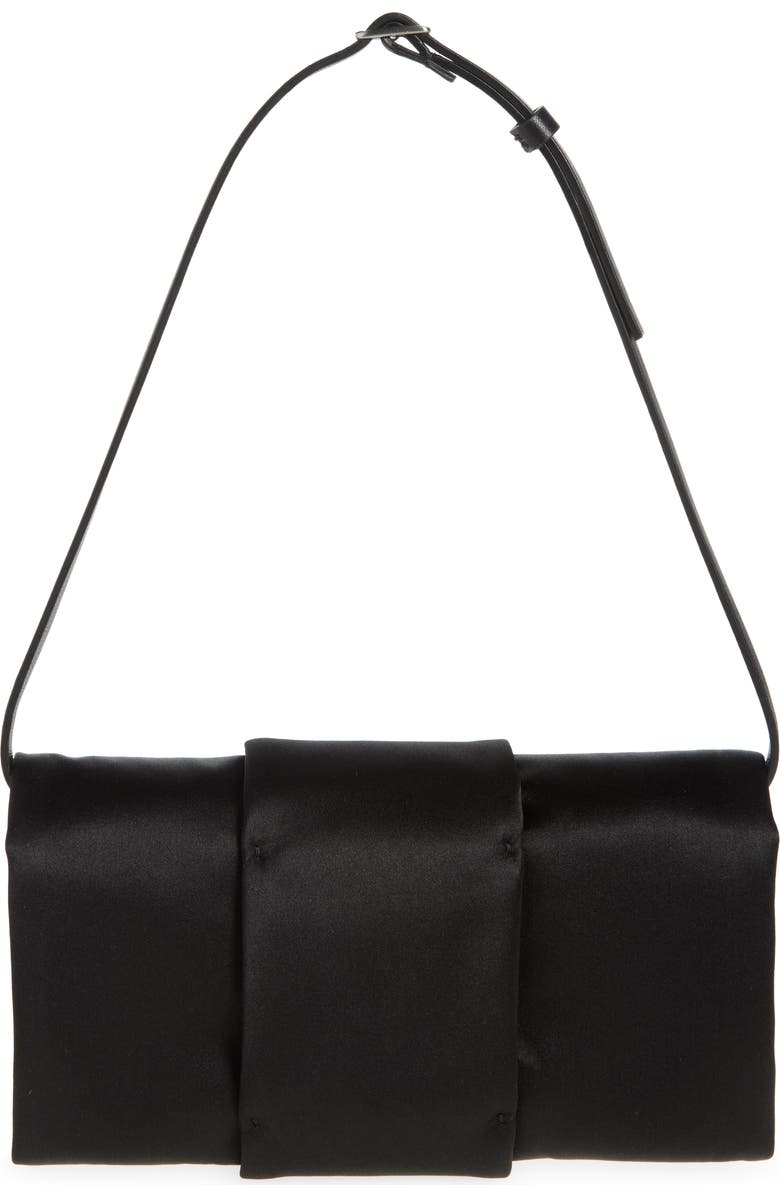 Proenza Schouler Flip Satin Shoulder Bag, Alternate, color, 001 Black