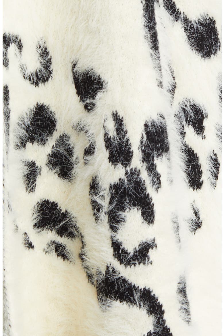 Leopard Jacquard Ruana, Alternate, color, CREAM