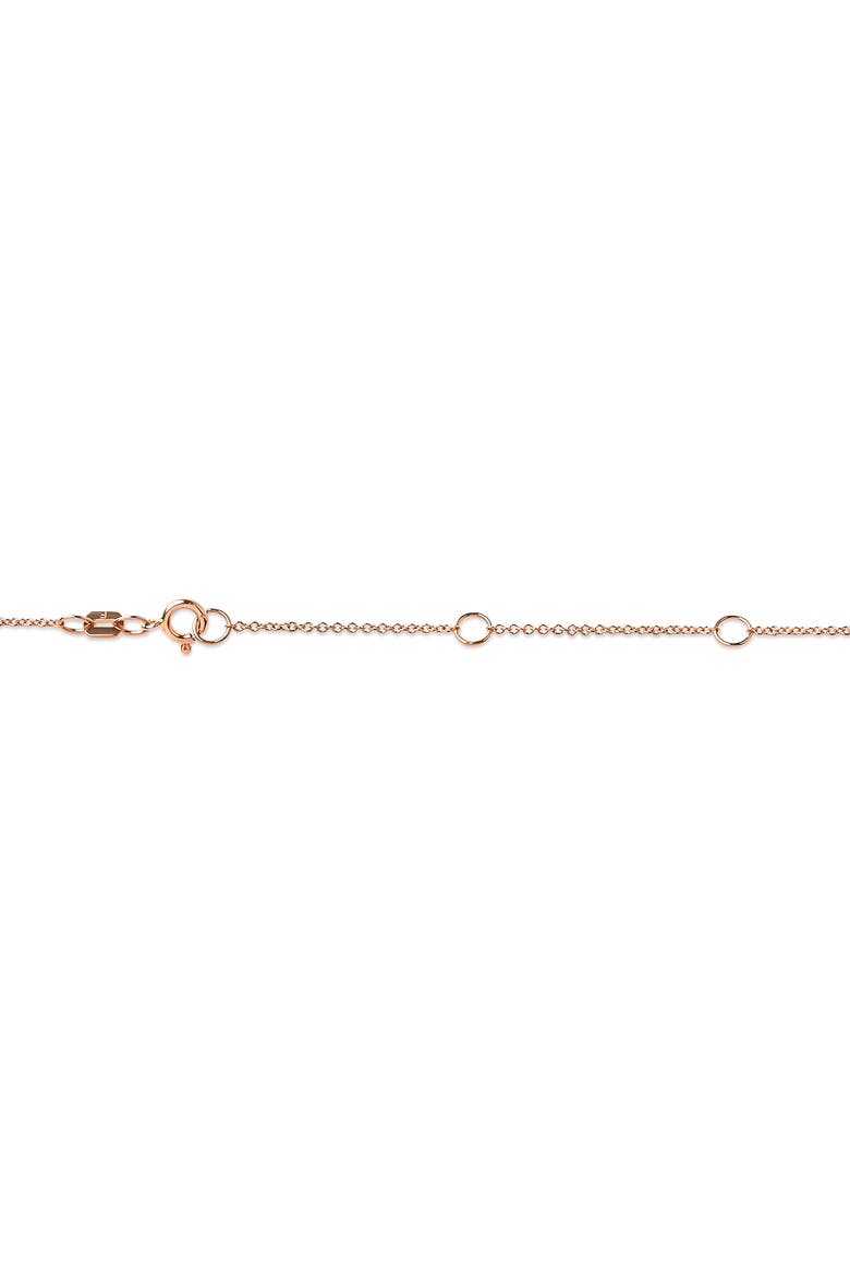 AGS Certified 10K Rose Gold 1/5 Ctw Bezel Set Diamond Solitaire Pendant Necklace, Alternate, color, Rose