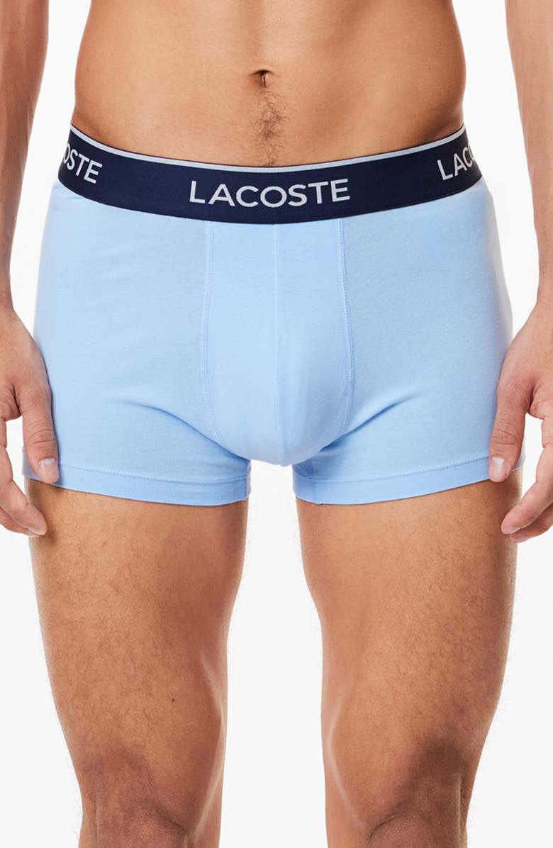 Lacoste Assorted 3-Pack Logo Stretch Cotton Boxer Briefs, Main, color, Vaporous/ Overview