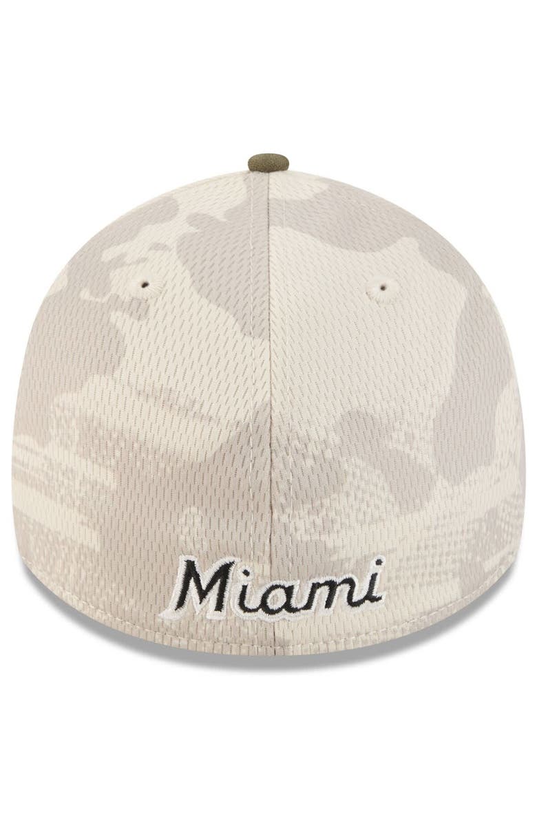 New Era Men's New Era Light Beige/Olive Miami Marlins 2025 Armed Forces Day 39THIRTY Flex Hat, Alternate, color, Light Beige