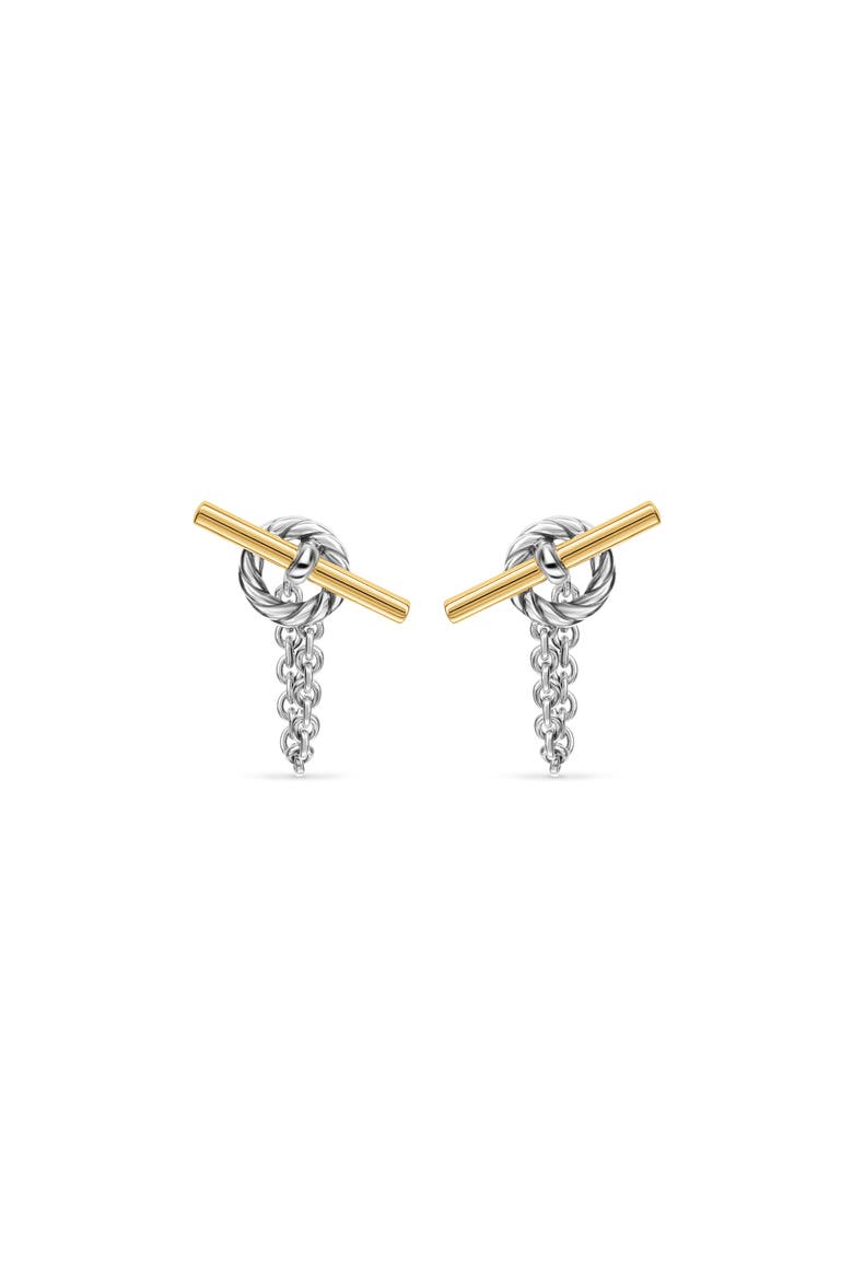DY Mercer® Bold Toggle Stud Earrings in Sterling Silver with 18K Yellow Gold, 50.4mm, Main, color, NO COLOR