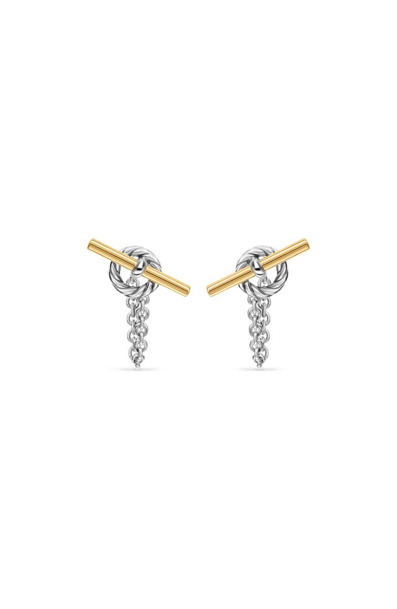David Yurman DY Mercer<sup>®</sup> Bold Toggle Stud Earrings in Sterling Silver with 18K Yellow Gold, 50.4mm, Main, color, 