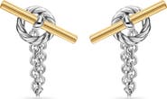 David Yurman DY Mercer® Bold Toggle Stud Earrings in Sterling Silver with 18K Yellow Gold, 50.4mm
