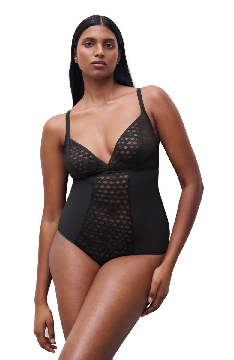 CHANTELLE PULP Lace, Fishnet & Tulle Bodysuit, Alternate, color,