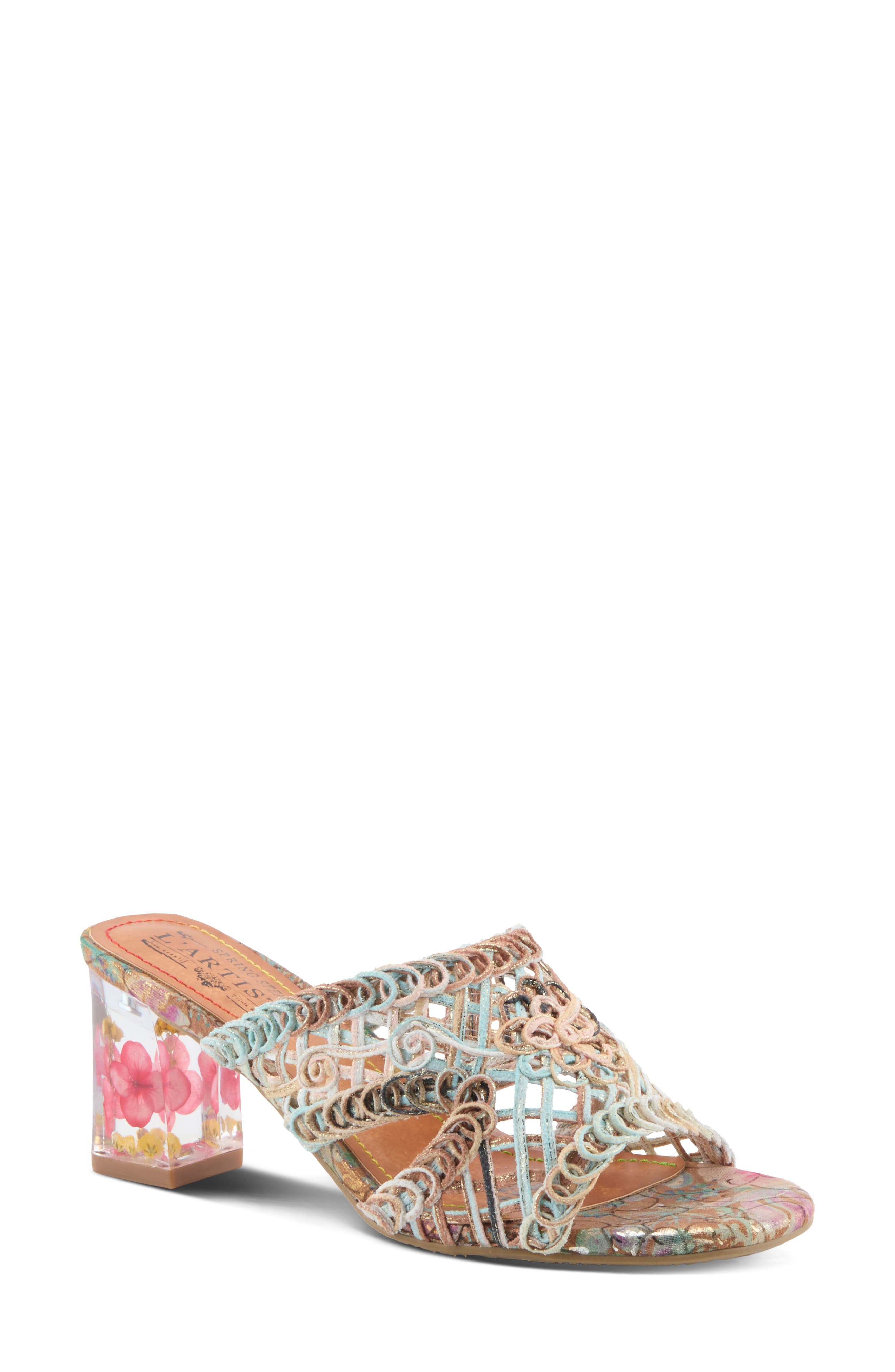 L'Artiste by Spring Step Lacyloops Sandal, Main, color, Mint Green Multi