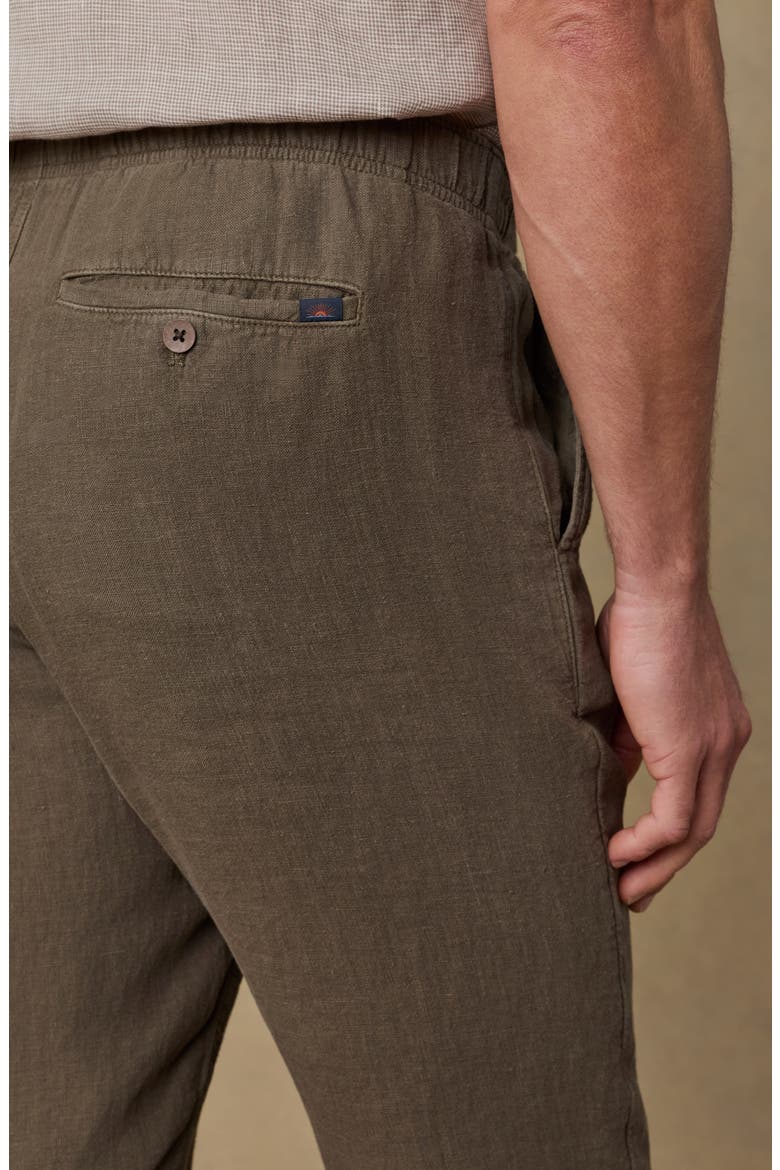 Linen Drawstring Pants, Alternate, color, DARK PALM