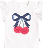 Huxbaby Cherry Bow Frill Sleeve Tee