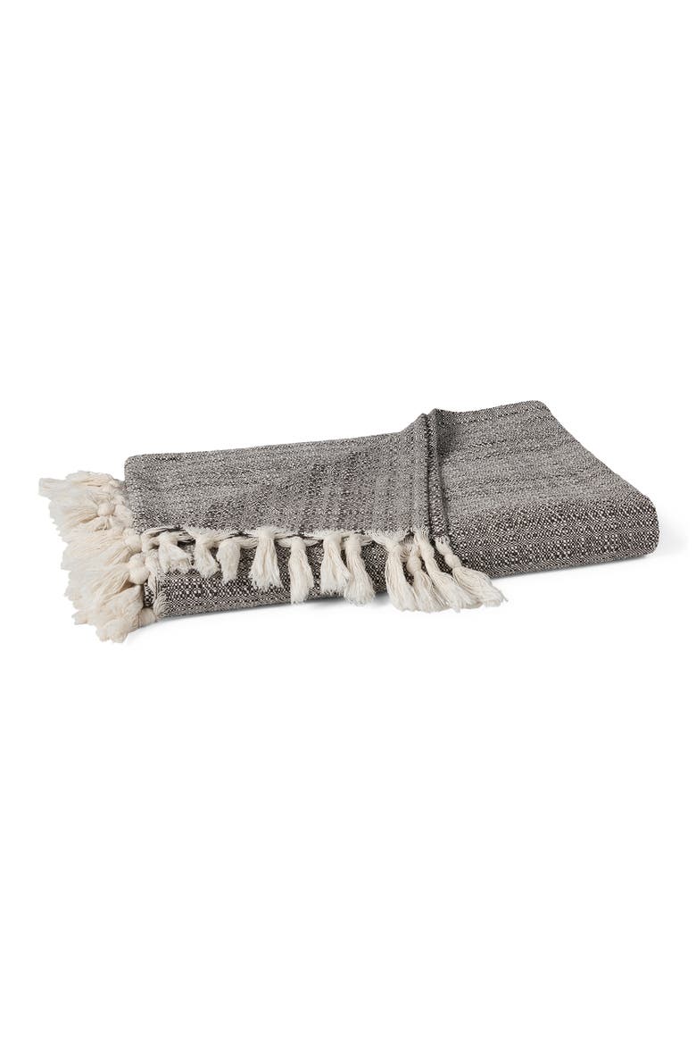 Lido Organic Cotton Throw Blanket, Main, color, UNDYED W/ ESPRESSO