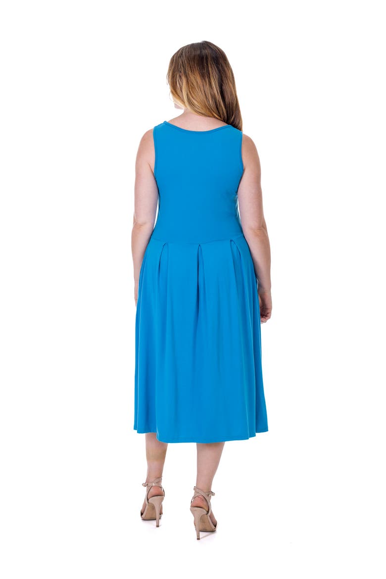 V-Neck Sleeveless Maxi Dress with Belt, Alternate, color, Turq