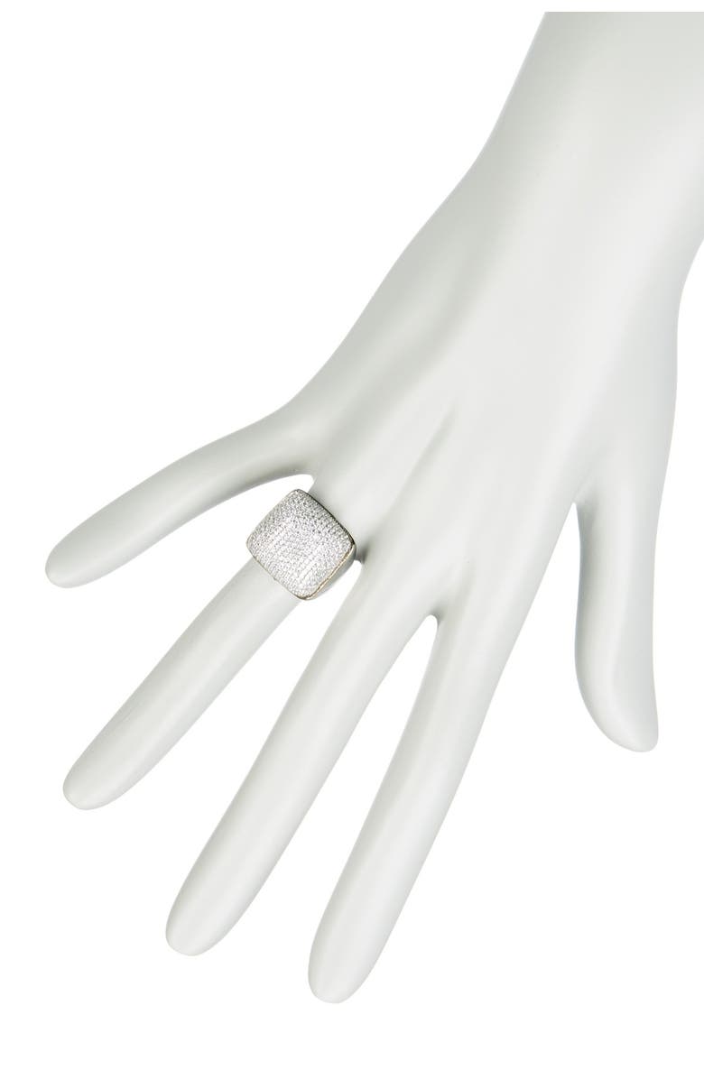 SUZY LEVIAN Sterling Silver White CZ Golden Square Ring, Alternate, color, Brown